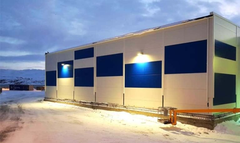 Industrial site with sandwich panel walls and roof