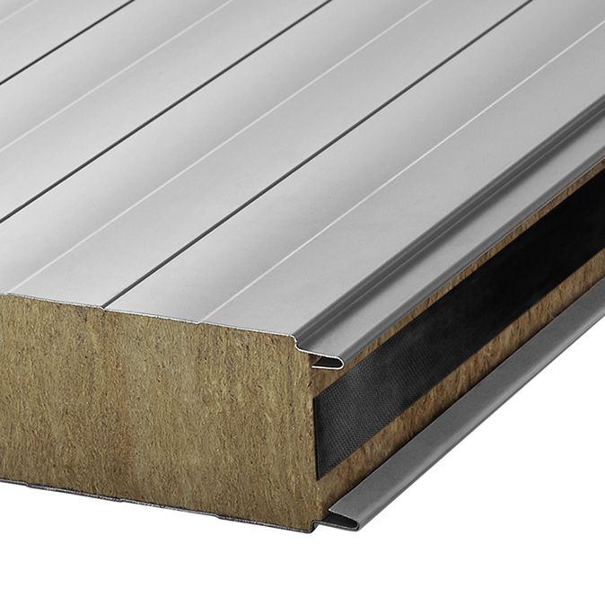 Wall sandwich panel with a mineral wool core